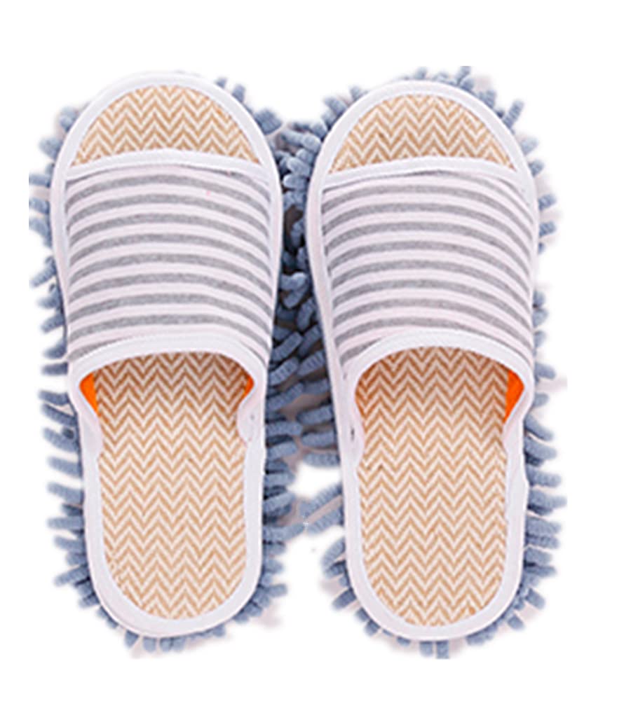 Vimeet Microfiber Slippers Floor Cleaning Mop House Dust Slippers Detachable Mopping Shoes Cleaning Tool Cleaning Slippers Unisex Open Toe Slippers Gray