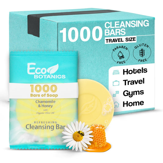 Eco Botanics Travel-Size Hotel Cleansing Bar Soap 0.5 oz (Case of 1000)