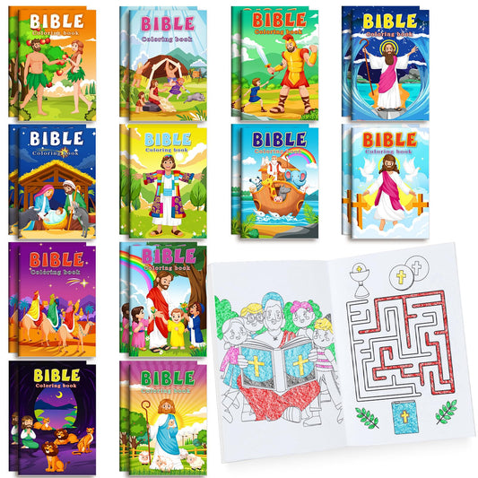 24 Pcs Christian Mini Coloring Books